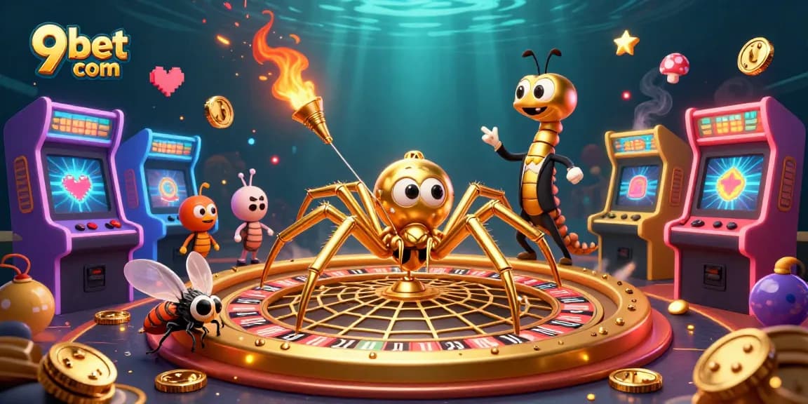 Engage with 9bet com's thrilling casino adventures featuring a dynamic roulette-themed scene.