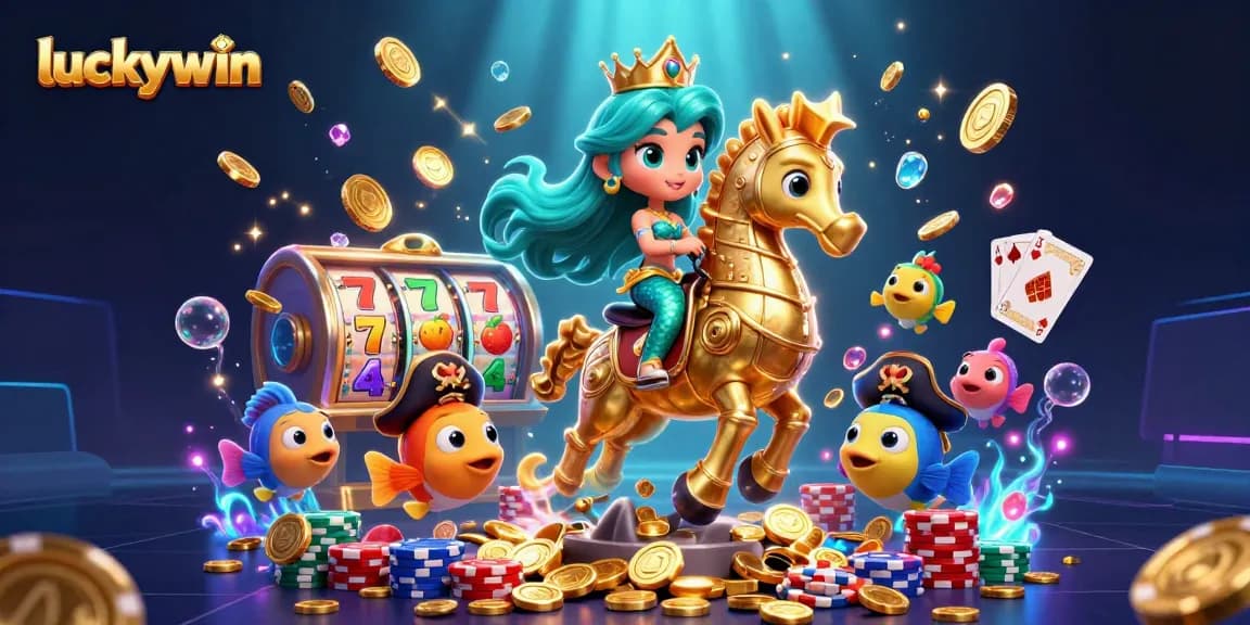 Engage in the exciting world of luckywin with vibrant 3D casino elements and characters!