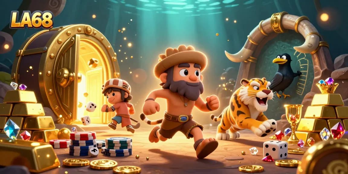 Experience the thrill of LA68 with dynamic gambling action in a prehistoric casino.