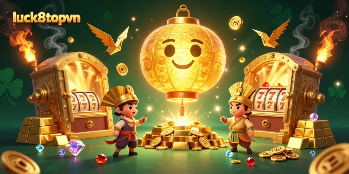 Experience the thrill of luck8topvn with dazzling casino elements and money-making symbols.