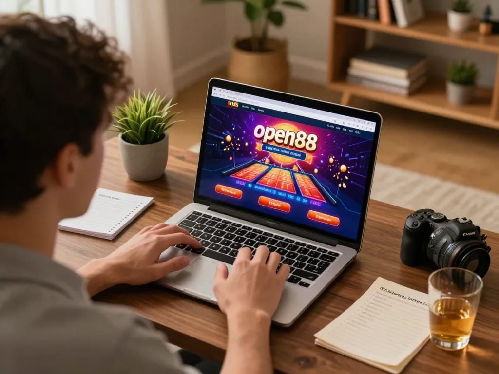 Engaging in strategic online gameplay at open88 casino from a cozy home setup.