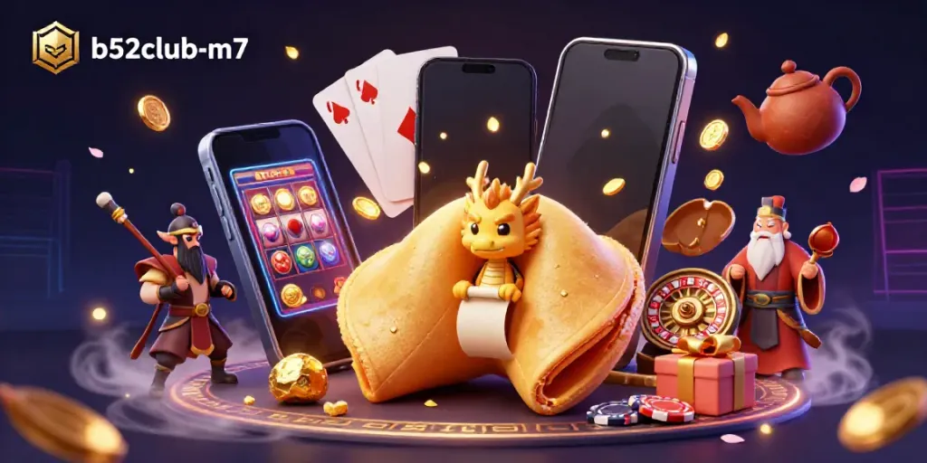 Experience the excitement of b52club-m7 with vibrant 3D casino characters and engaging gaming elements.