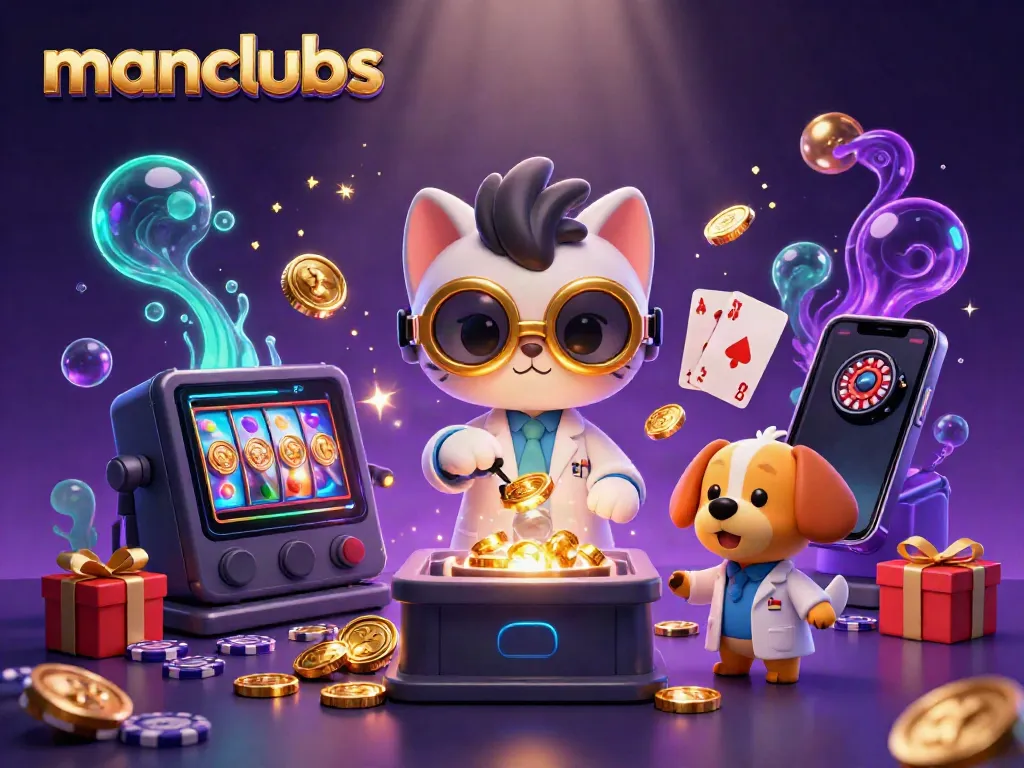 Experience manclubs with a thrilling 3D casino scene capturing vibrant games and lively characters in action.