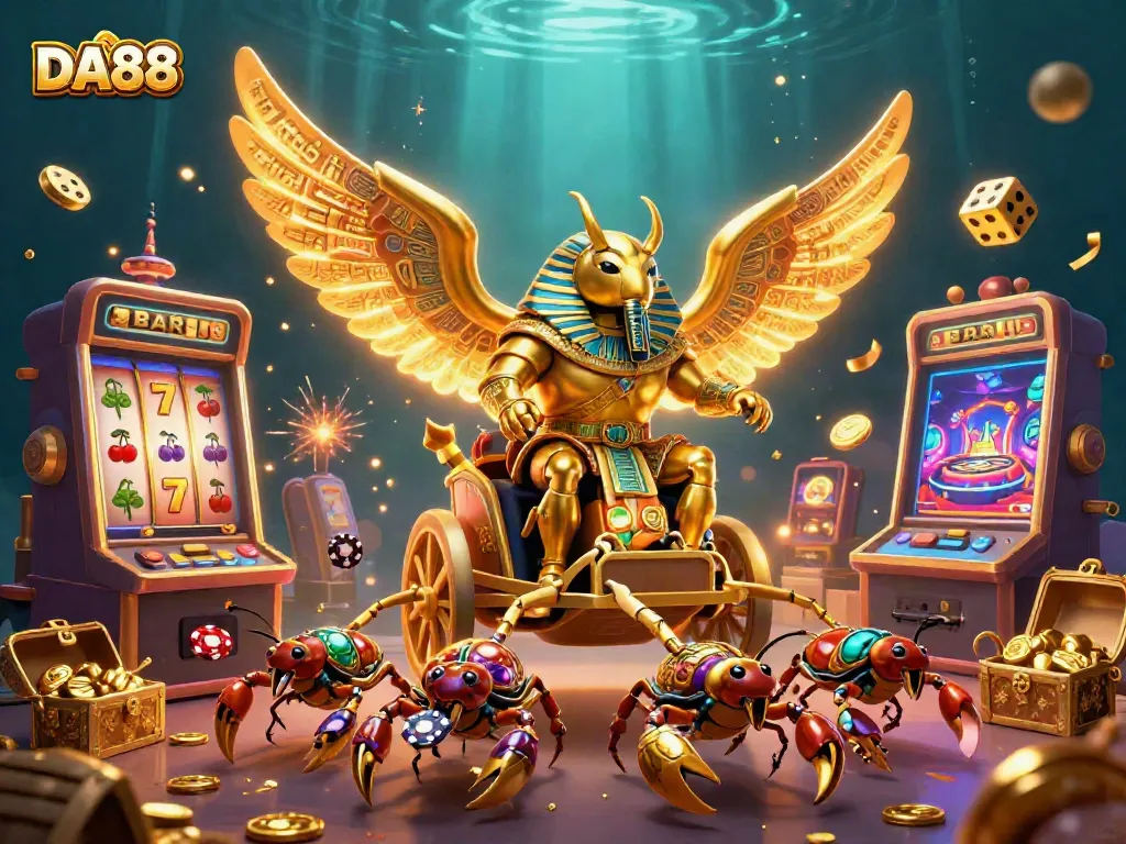 Play thrilling games at DA88 while watching an epic jackpot explosion featuring vibrant casino elements.