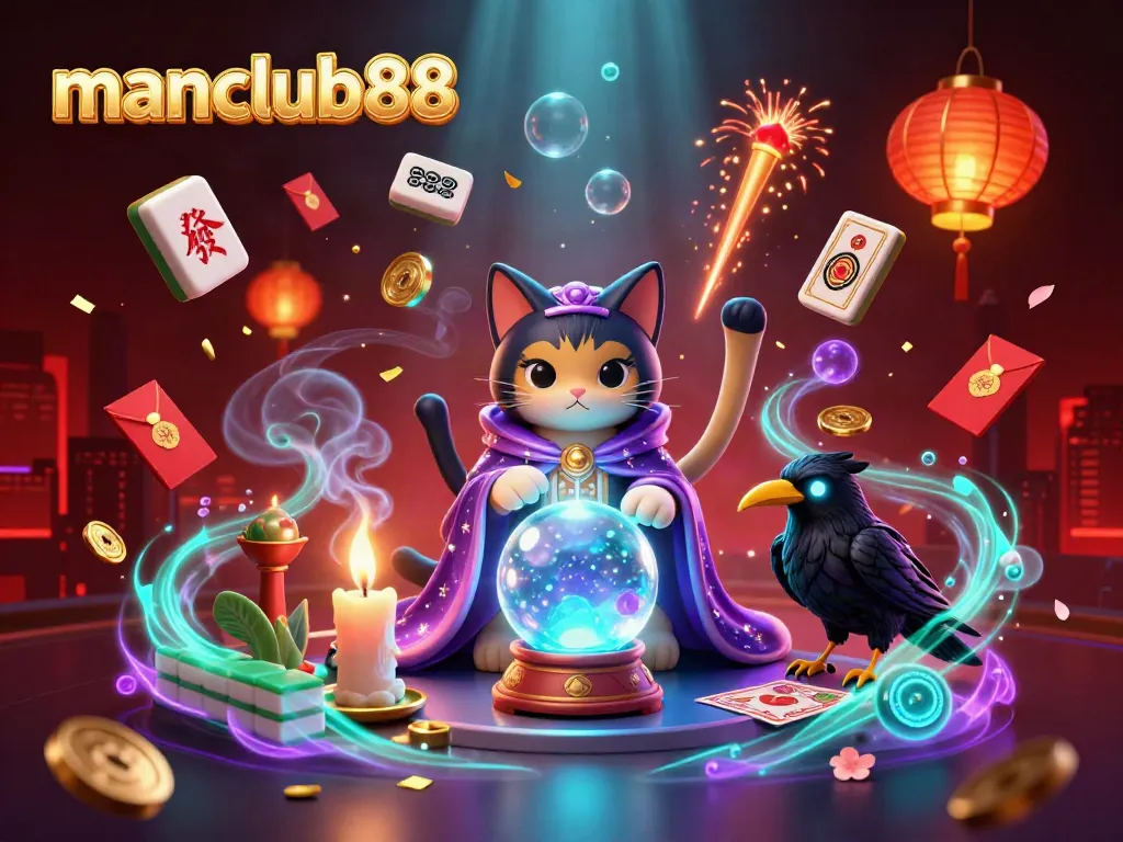 Engage with manclub88's mystical casino scene featuring vibrant characters and dynamic game elements.