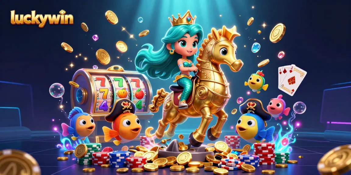 Engage in the exciting world of luckywin with vibrant 3D casino elements and characters!