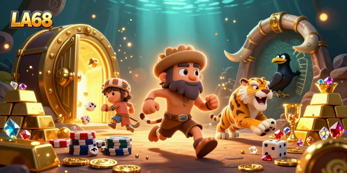 Experience the thrill of LA68 with dynamic gambling action in a prehistoric casino.