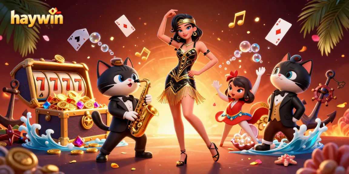 Experience gaming excitement at Haywin with this vibrant 3D casino illustration featuring captivating characters.
