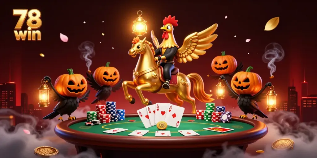 Experience the thrill of 78 win in this vibrant casino scene with dynamic characters and rich details.