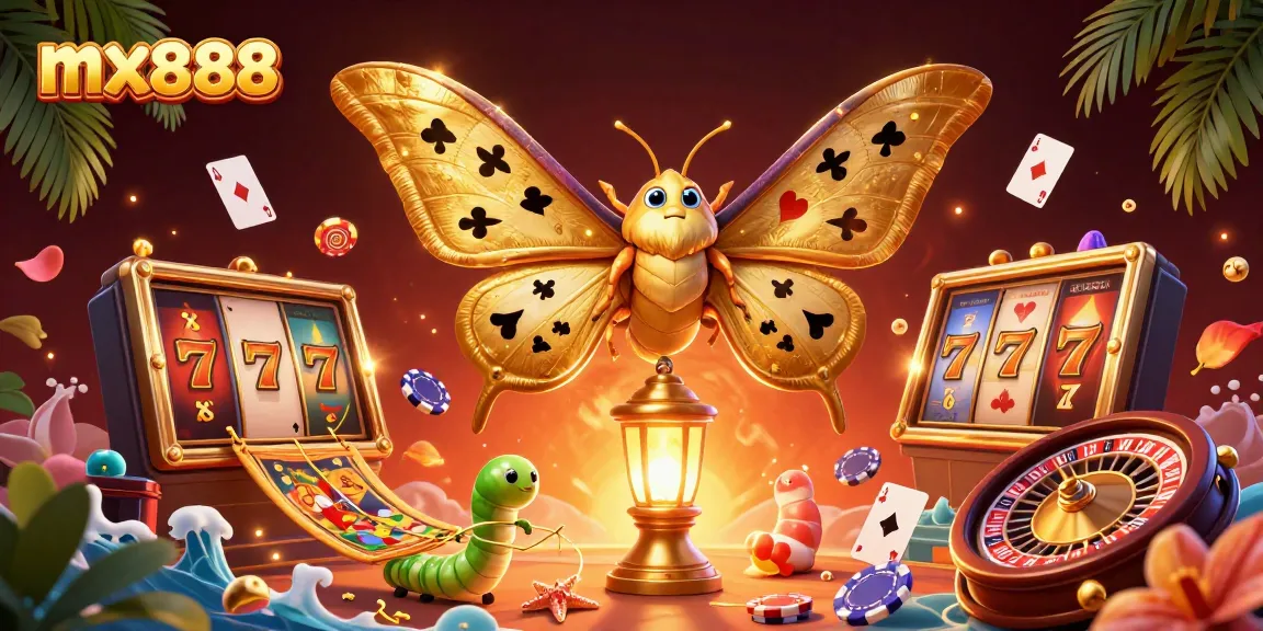 Play exciting casino games at mx888 with a vibrant atmosphere of jackpots and card suits.