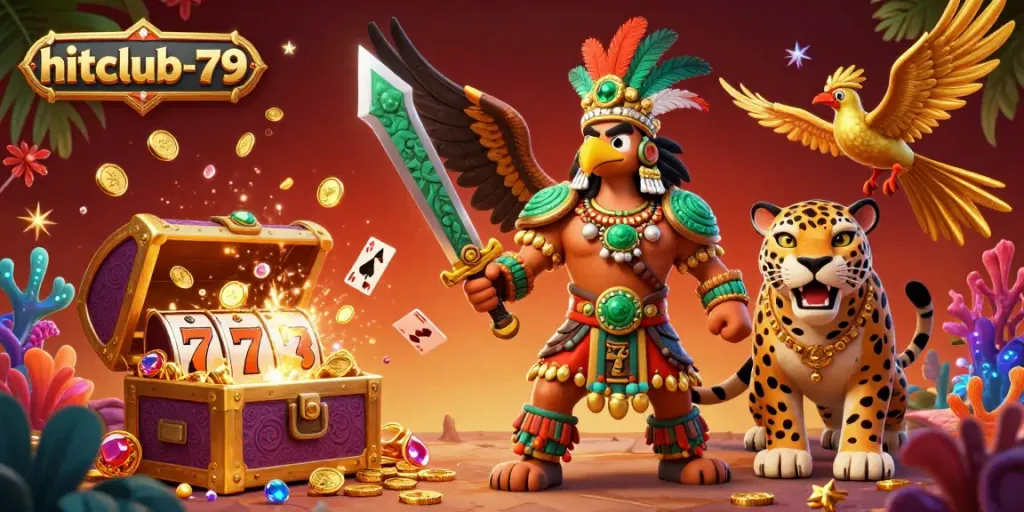 Engage in thrilling gameplay at hitclub-79 with vibrant slot machines and dynamic gold elements.