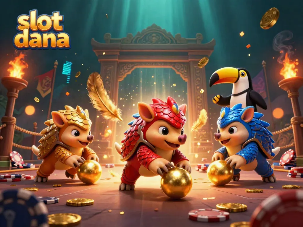 Engage in thrilling play with the exciting slot dana game featuring vibrant pangolins in a lively casino scene.