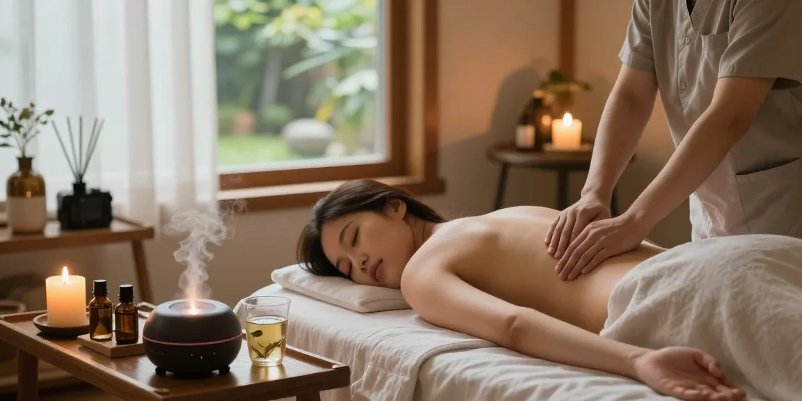 Experience the ultimate relaxation with 의정부출장안마 in a serene massage therapy room setting.