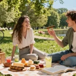 rokok88 cigars and gourmet snacks in a lush park setting
